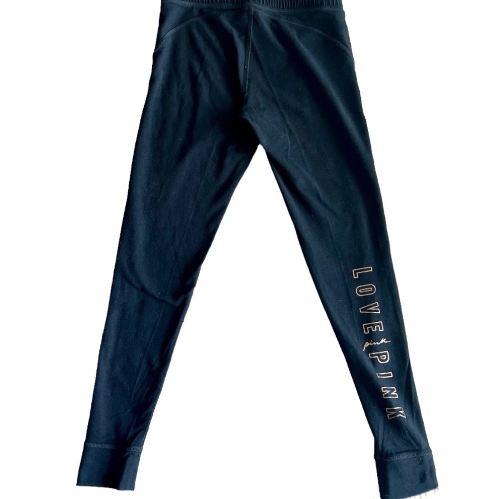 Pink Victoria's Secret Black Logo Joggers Sweat Pants - Picture 3 of 5